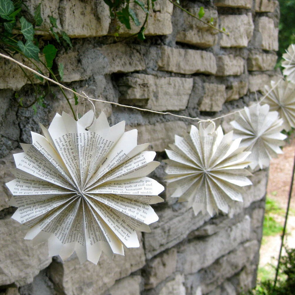 Book Theme Party Decor Paper Garland for Baby Shower Literary Themed Wedding Decor