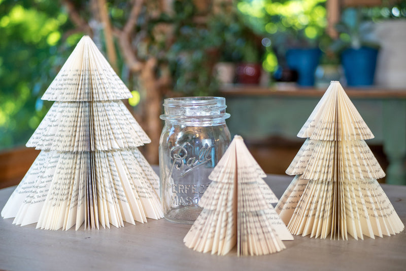 Christmas Decor Book Trees Holiday Decor Gift Book Themed Teacher Christmas Gifts