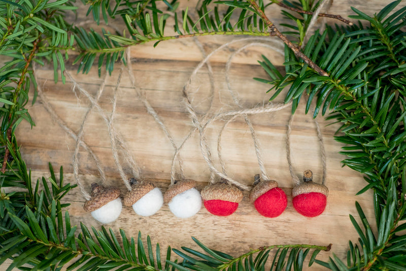 Christmas Felt Acorn Ornaments