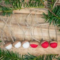 Christmas Felt Acorn Ornaments