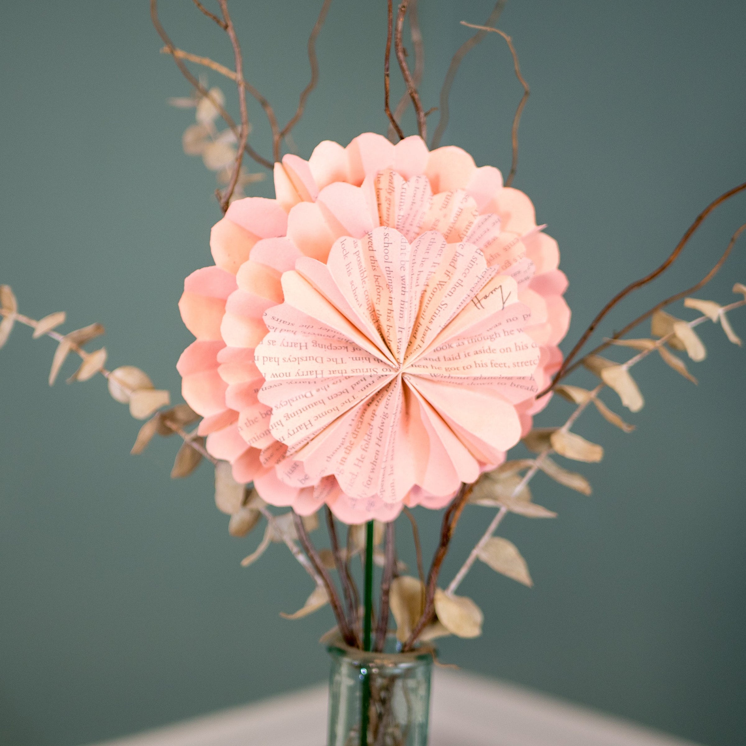 Paper Anniversary Gift Flower Stems First Anniversary Gift for Book Lover