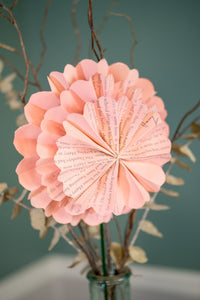 Paper Anniversary Gift Flower Stems First Anniversary Gift for Book Lover