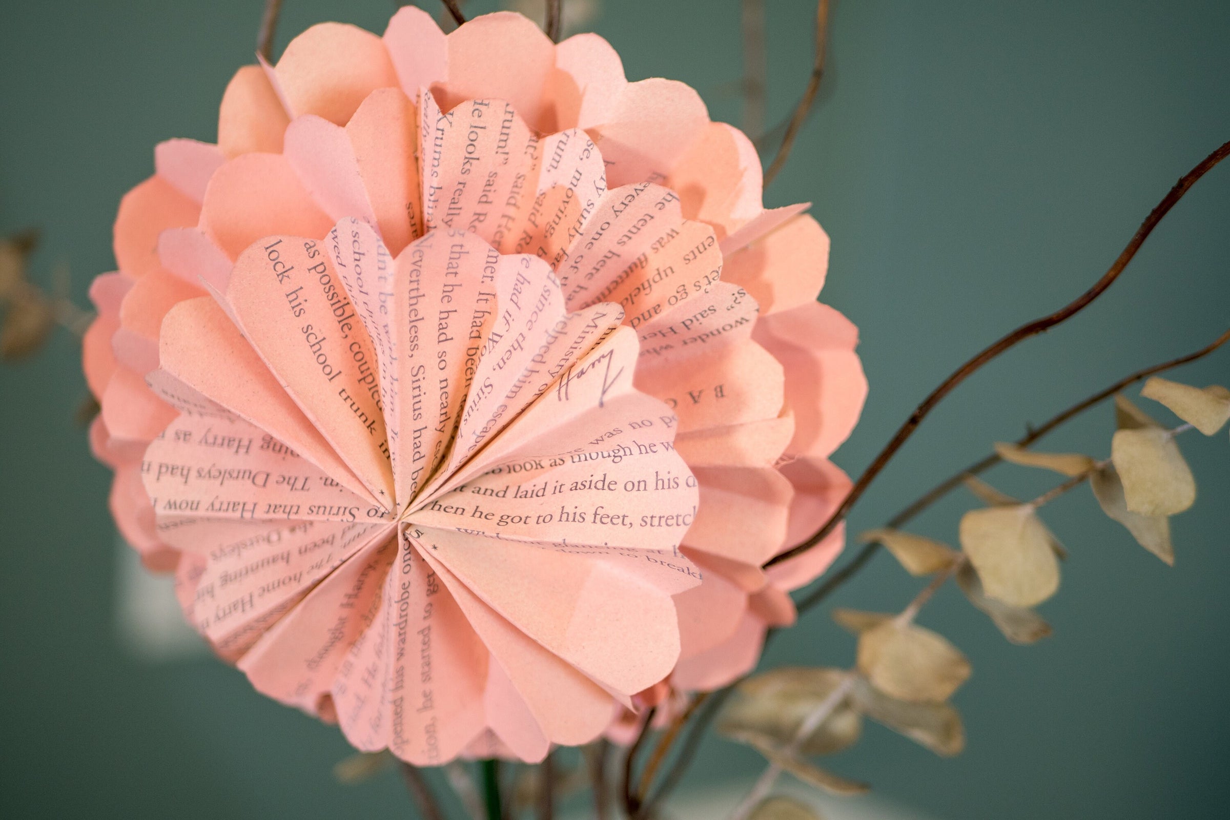 Paper Anniversary Gift Flower Stems First Anniversary Gift for Book Lover
