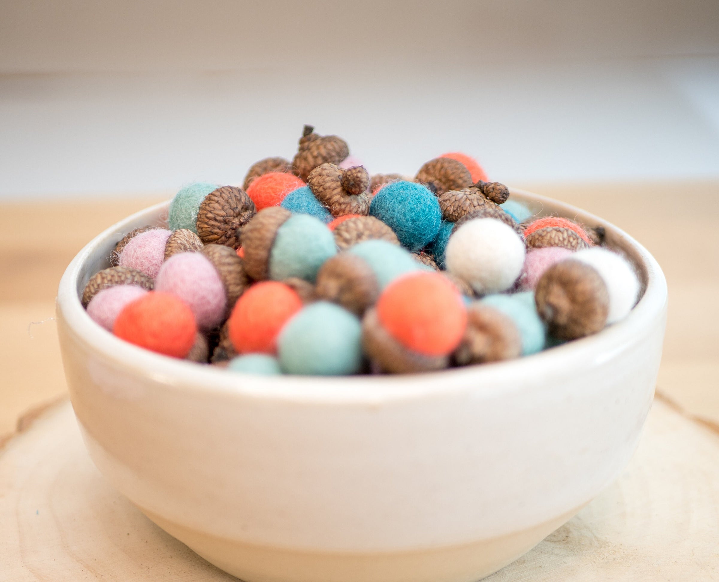 Spring Decor Felt Acorn Bowl Filler for Easter Decor Party Table Decor