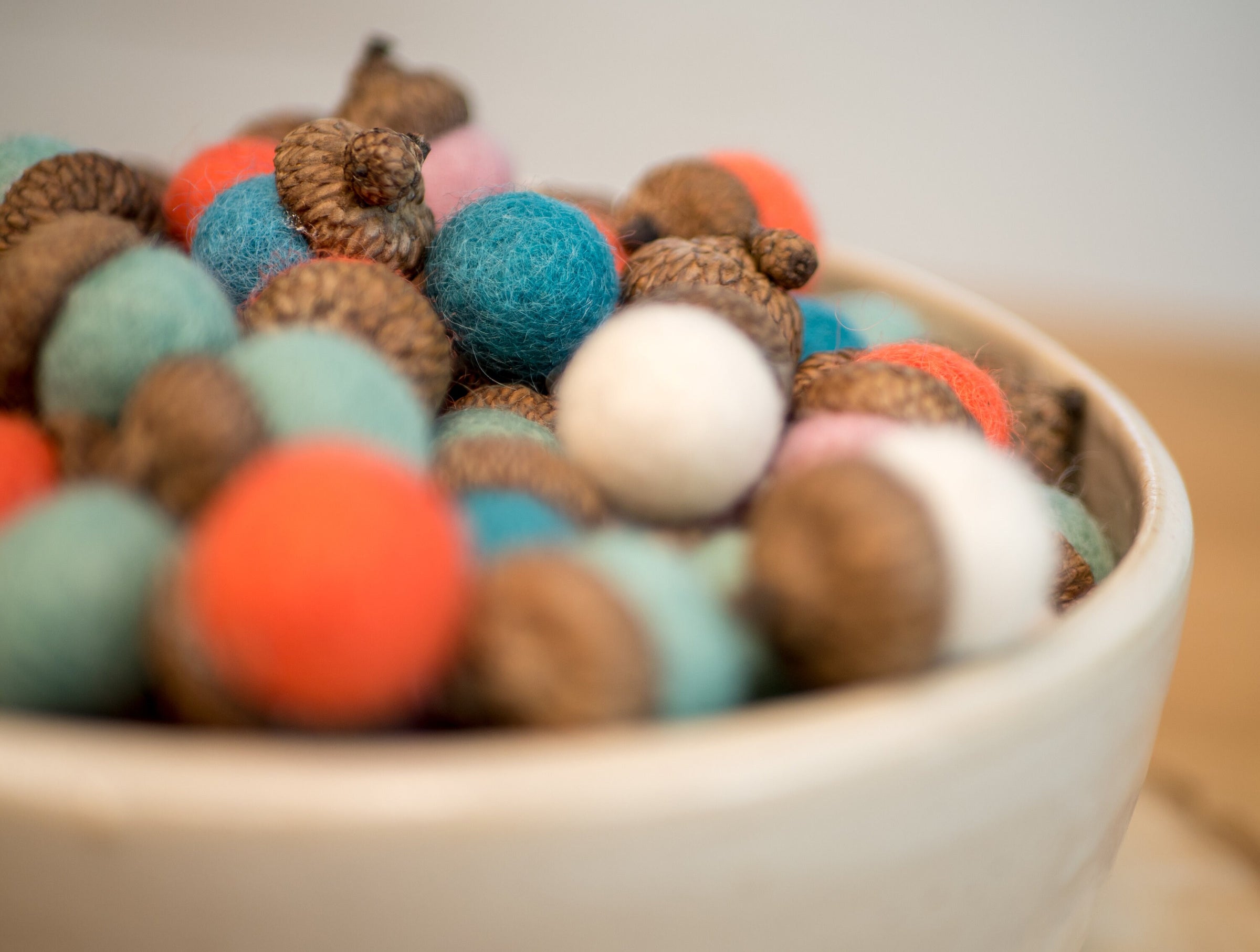 Spring Decor Felt Acorn Bowl Filler for Easter Decor Party Table Decor