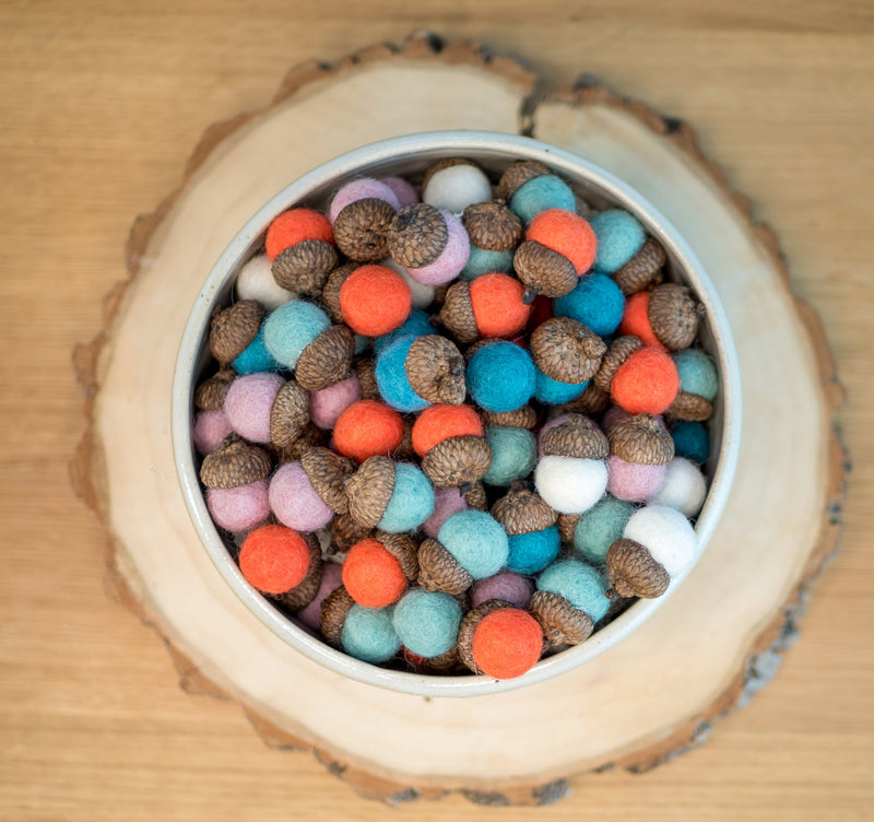 Spring Decor Felt Acorn Bowl Filler for Easter Decor Party Table Decor