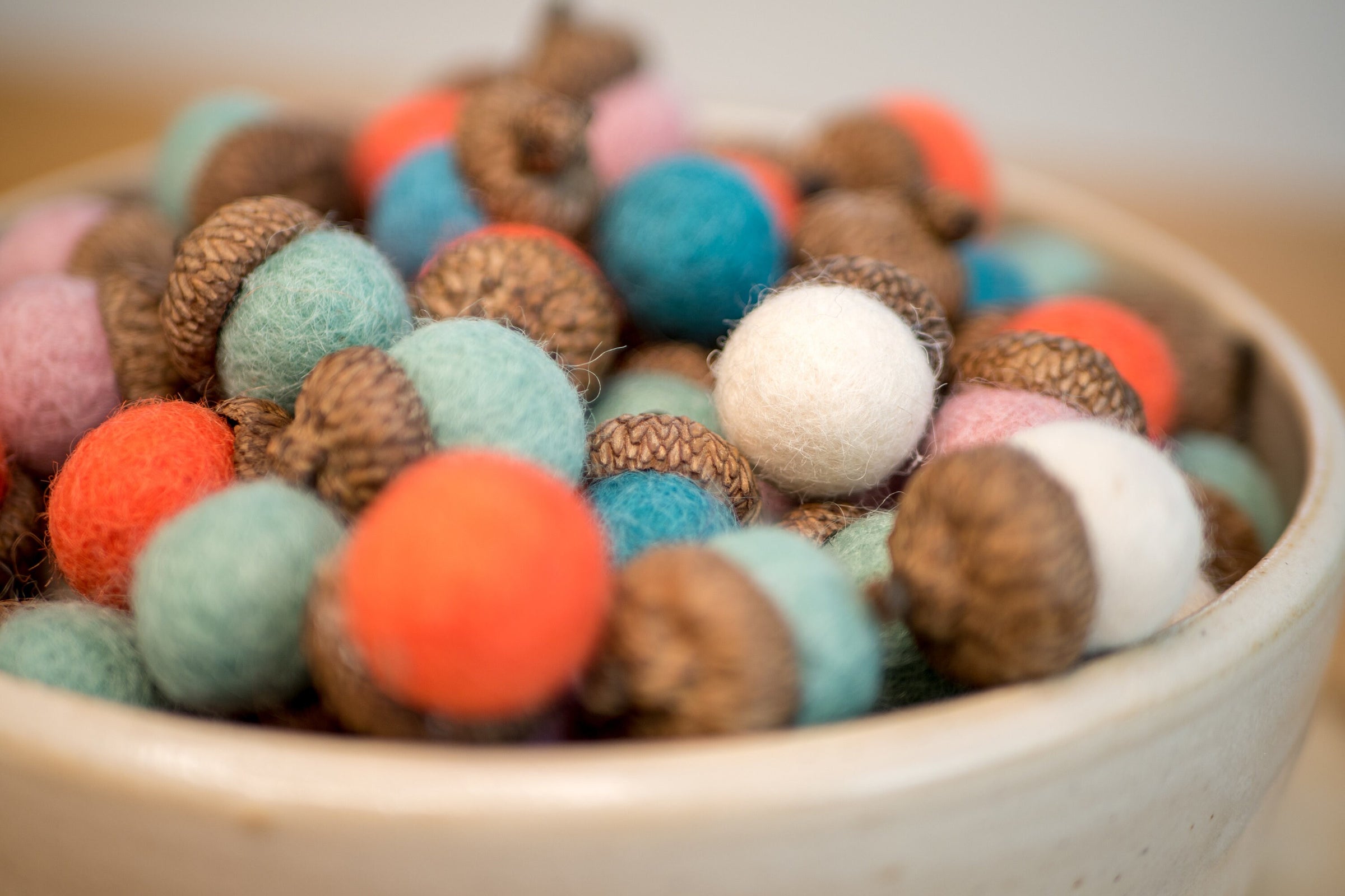 Spring Decor Felt Acorn Bowl Filler for Easter Decor Party Table Decor