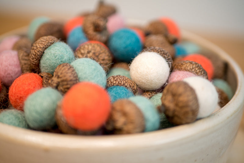 Spring Decor Felt Acorn Bowl Filler for Easter Decor Party Table Decor