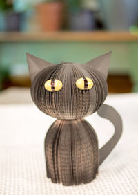 Black Cat-Halloween Decor-Cat Decor-Spooky Decor-Fall Decor-Cat Lover Gift-Book Gift-Halloween Table Decor-Upcycled Decor