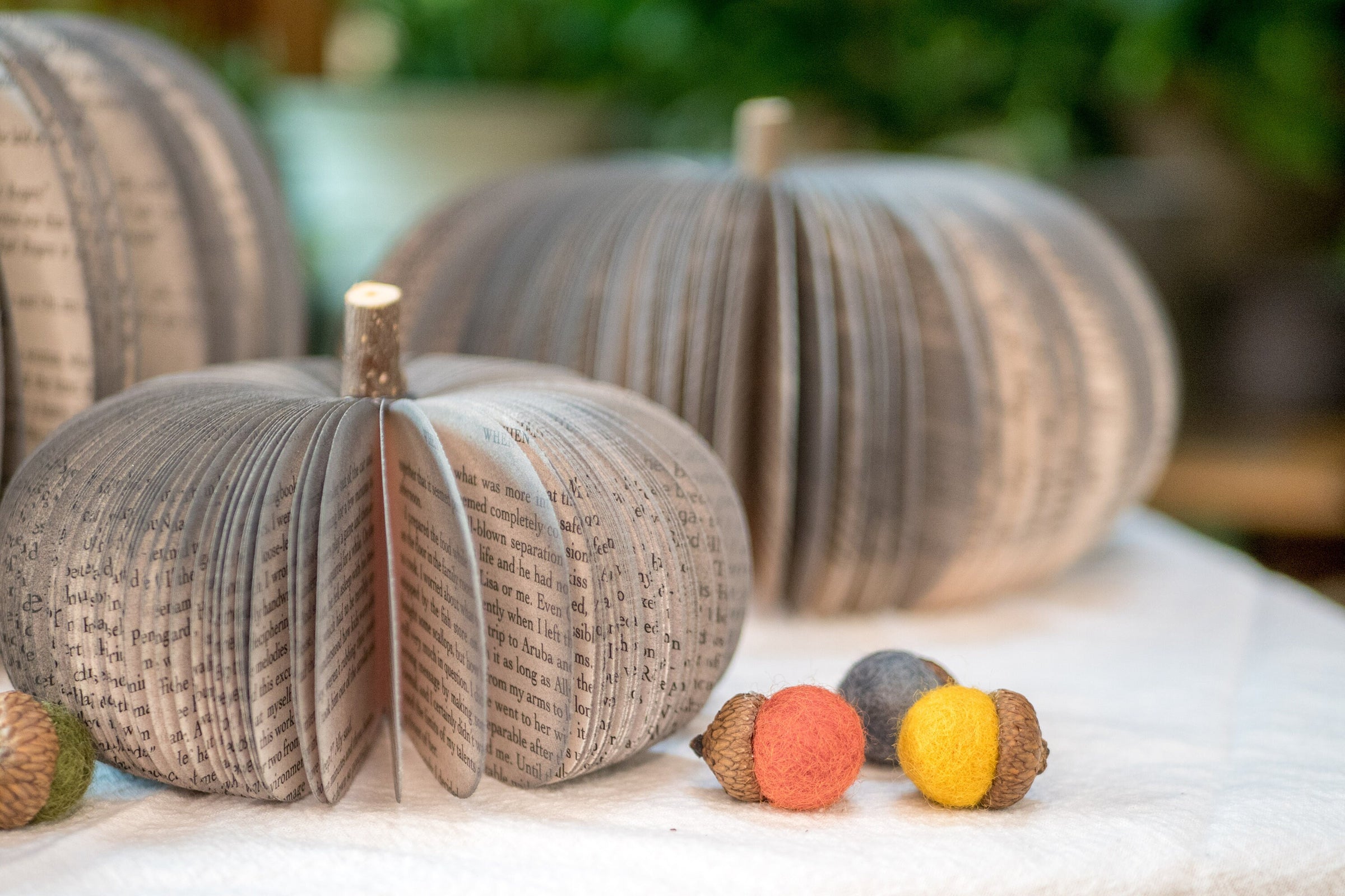 Fall Decor Book Pumpkins Thanksgiving Table Decor for Halloween Book Themed