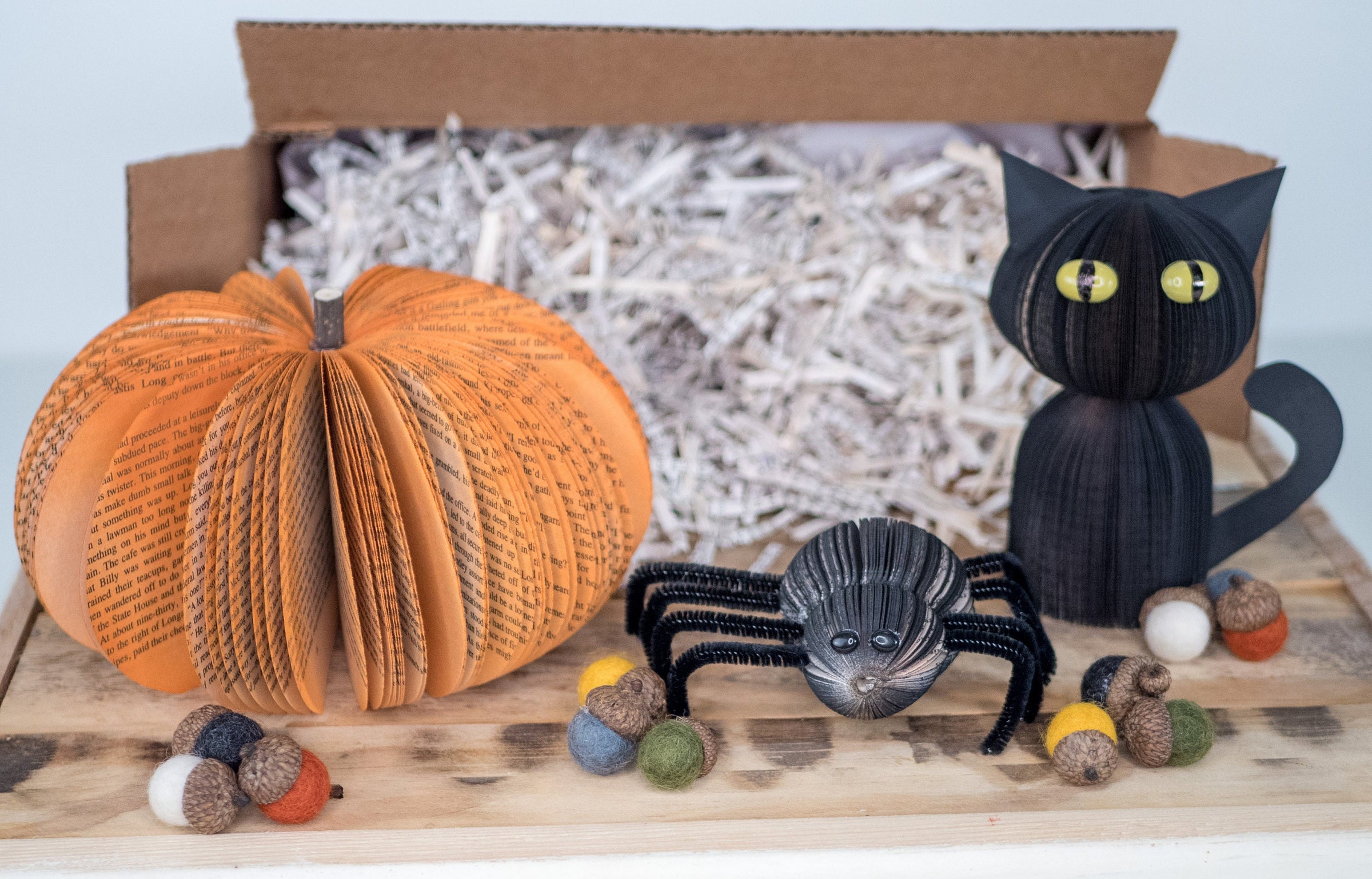 Halloween Decor Gift Box Pumpkin Fall Theme Gift Book Lover Spooky Halloween Decor