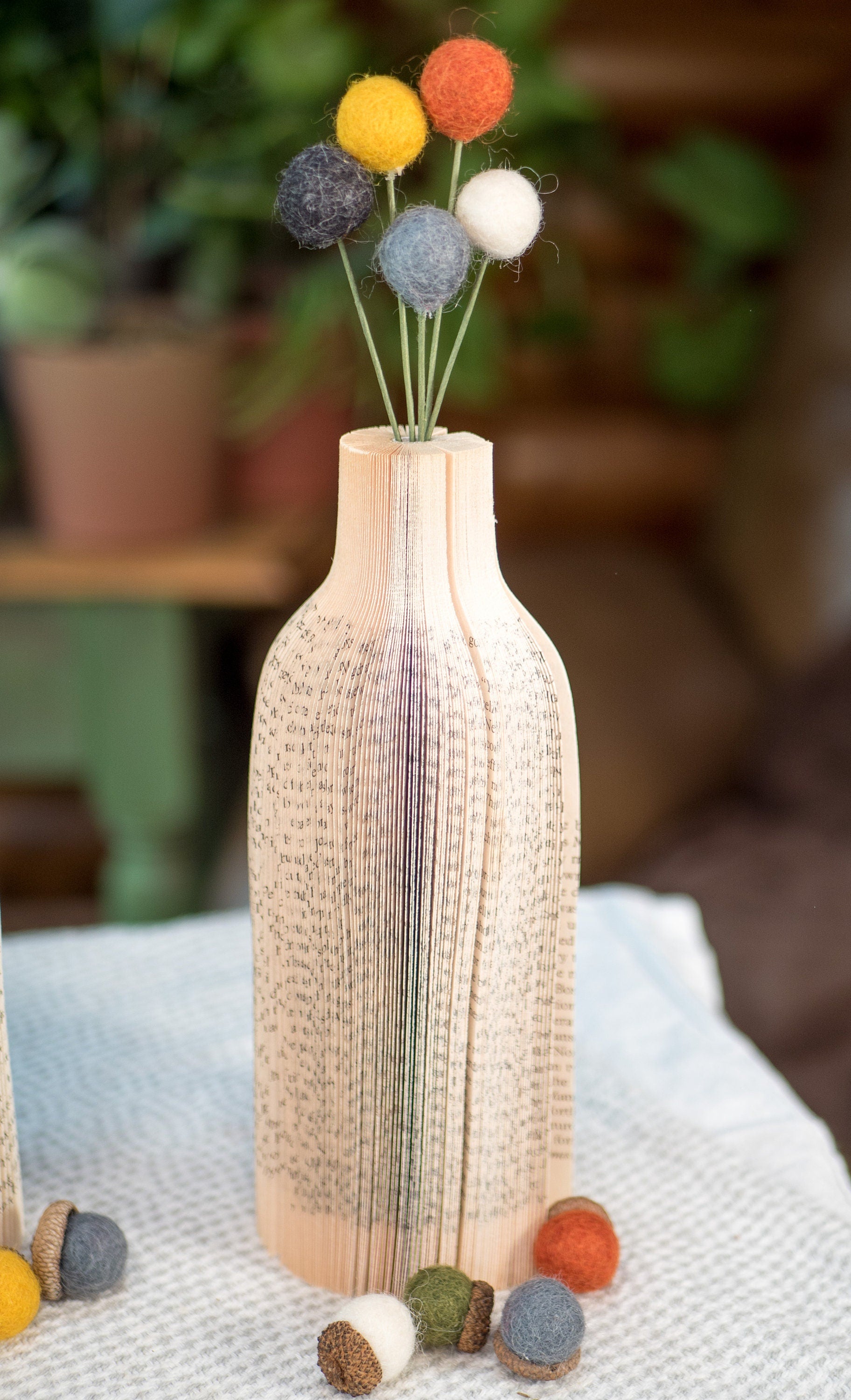 Felt Ball Flower Book Vases