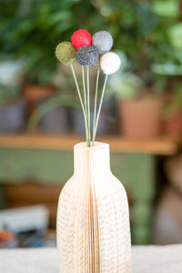 Book Themed Home Decor Felt Ball Flower with Vase Christmas Decor Table Centerpiece