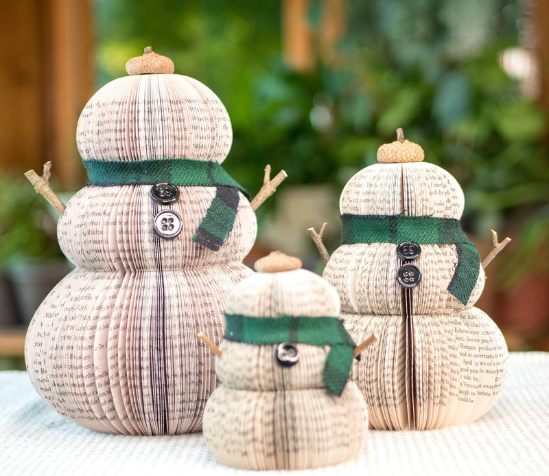 Book Snowman-Christmas Decor-Holiday Decor-Christmas Decoration-Christmas Gifts-Book Exchange-Winter Decor-Teacher Gift-Gift for Mom