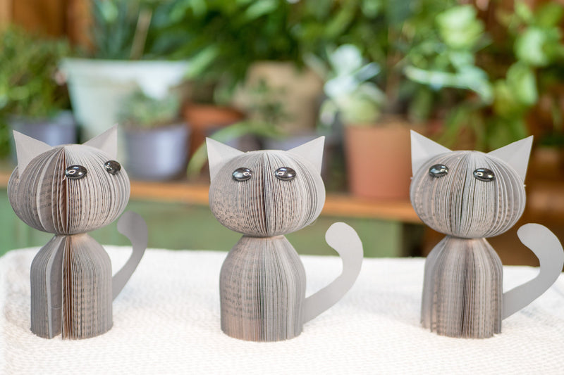 Cat Decor Book Gift for Cat Lover Eco-Friendly Cat Christmas Gift for Literary Lover
