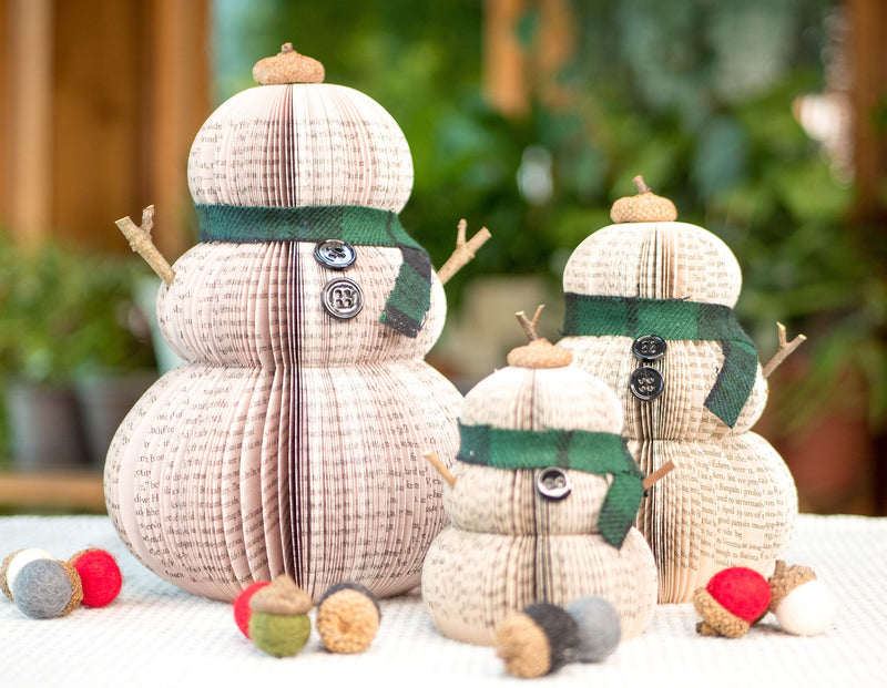 Book Snowman-Christmas Decor-Holiday Decor-Christmas Decoration-Christmas Gifts-Book Exchange-Winter Decor-Teacher Gift-Gift for Mom
