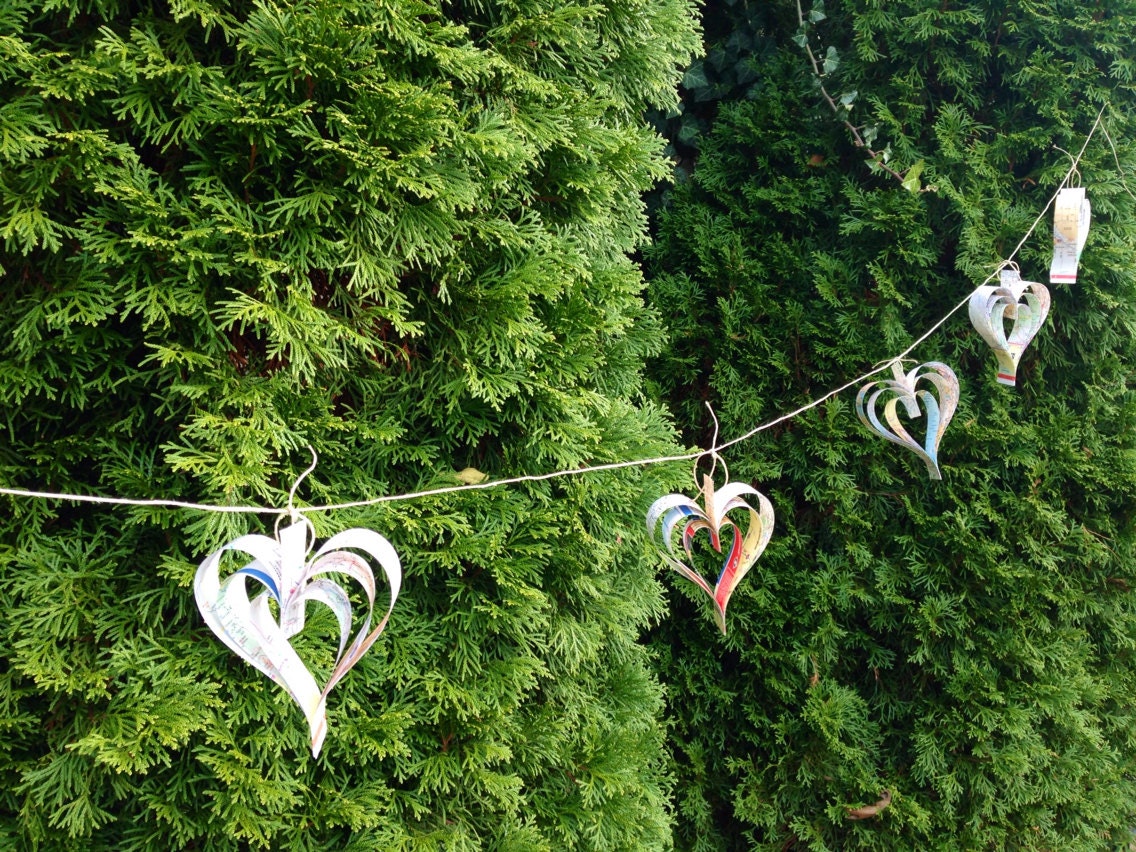 Map Heart Garland