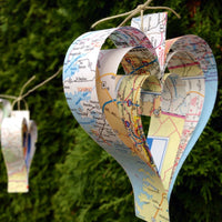 Map Heart Garland