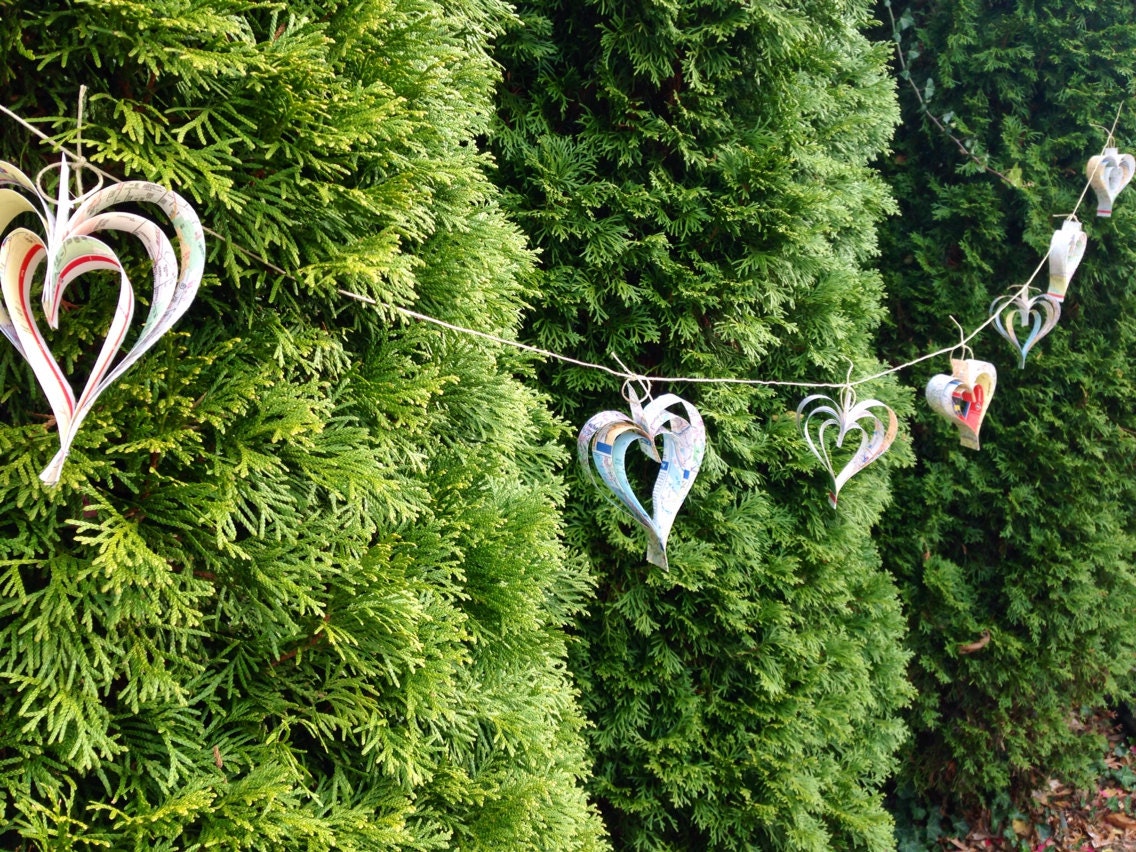 Map Heart Garland