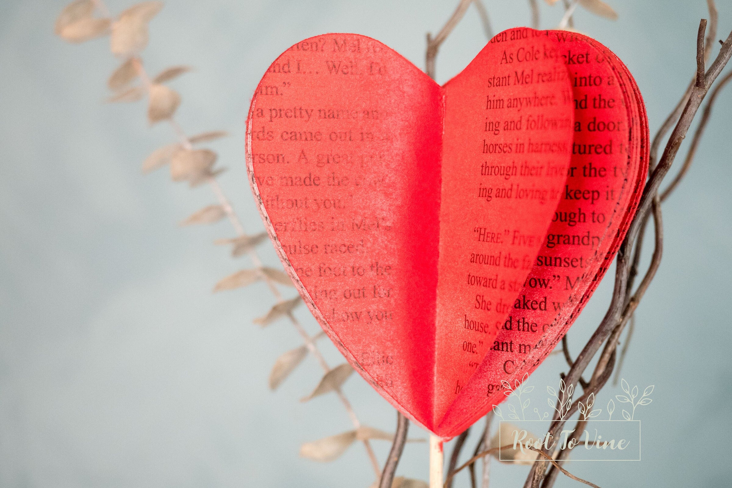 Paper Anniversary Gifts Literary Themed Heart Decor Valentines Day Vase Filler