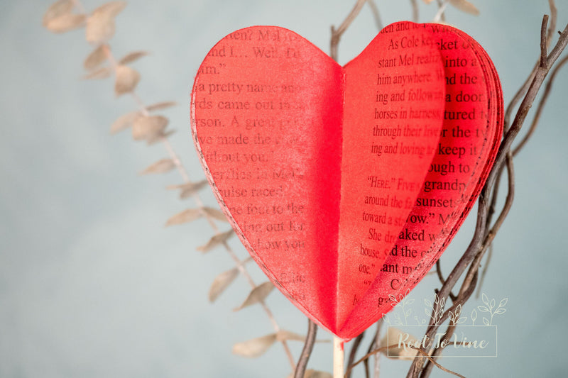 Paper Anniversary Gifts Literary Themed Heart Decor Valentines Day Vase Filler