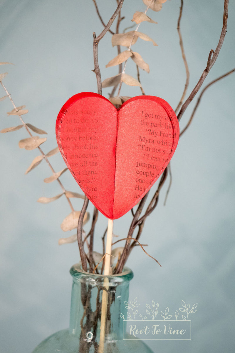 Paper Anniversary Gifts Literary Themed Heart Decor Valentines Day Vase Filler