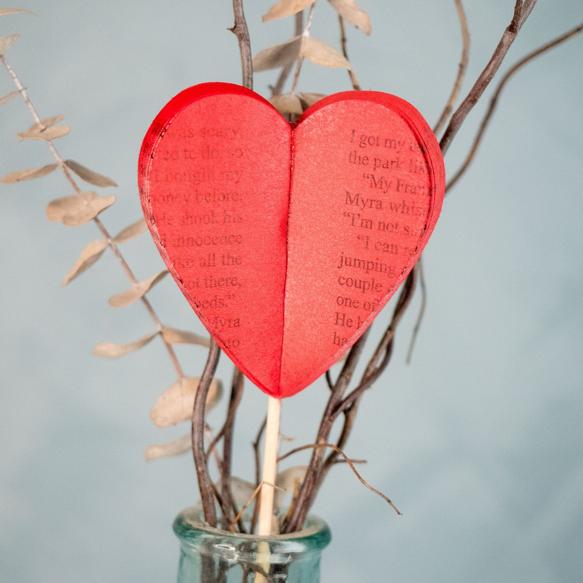 Paper Anniversary Gifts Literary Themed Heart Decor Valentines Day Vase Filler