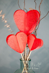 Paper Anniversary Gifts Literary Themed Heart Decor Valentines Day Vase Filler