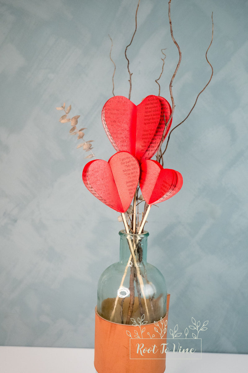 Paper Anniversary Gifts Literary Themed Heart Decor Valentines Day Vase Filler