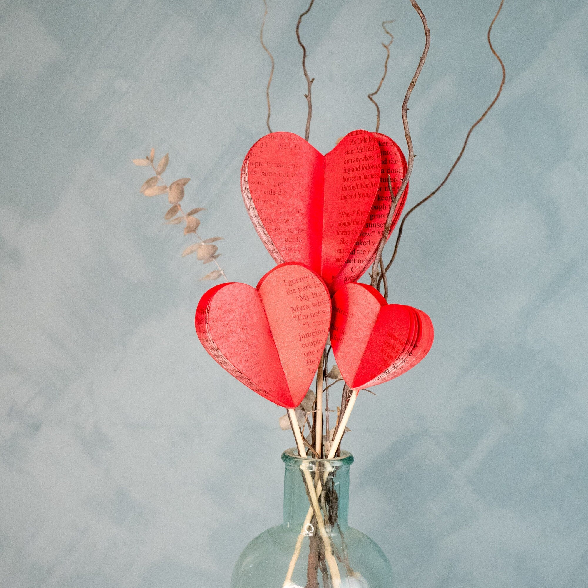 Paper Anniversary Gifts Literary Themed Heart Decor Valentines Day Vase Filler