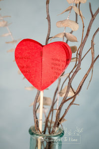 Paper Anniversary Gifts Literary Themed Heart Decor Valentines Day Vase Filler