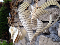 Paper Heart and Mini Book Garland-10ft-Wedding Decor-Wedding Garland-Book Garland-Bridal Shower-Paper Garland-Bunting-Baby Shower