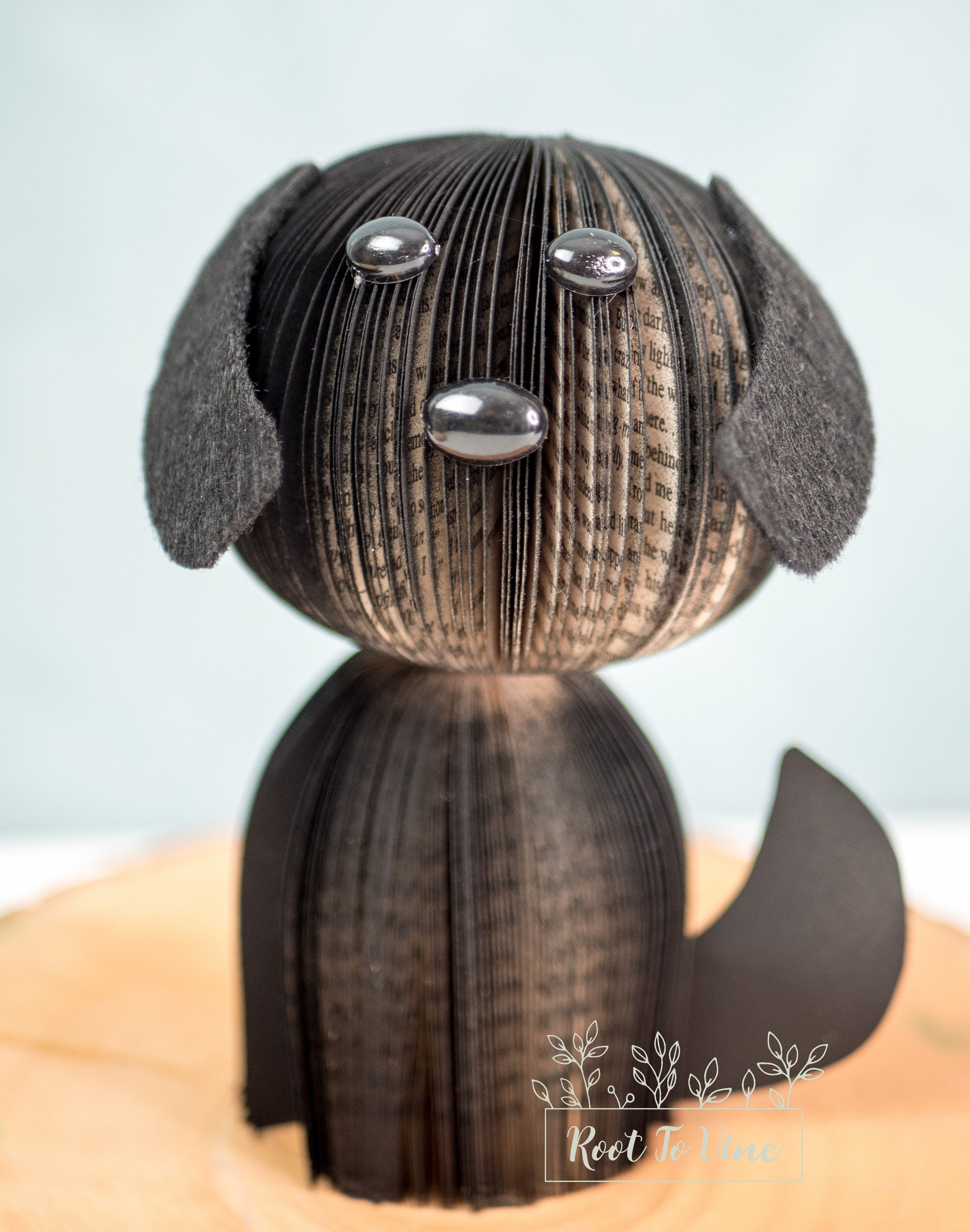 Black Book Dog-Dog Decor-Dog Lover Gift-Book Gift-Upcycled Decor-Cute Dog Gift-Christmas Gift under 30-Dog Desk Decor