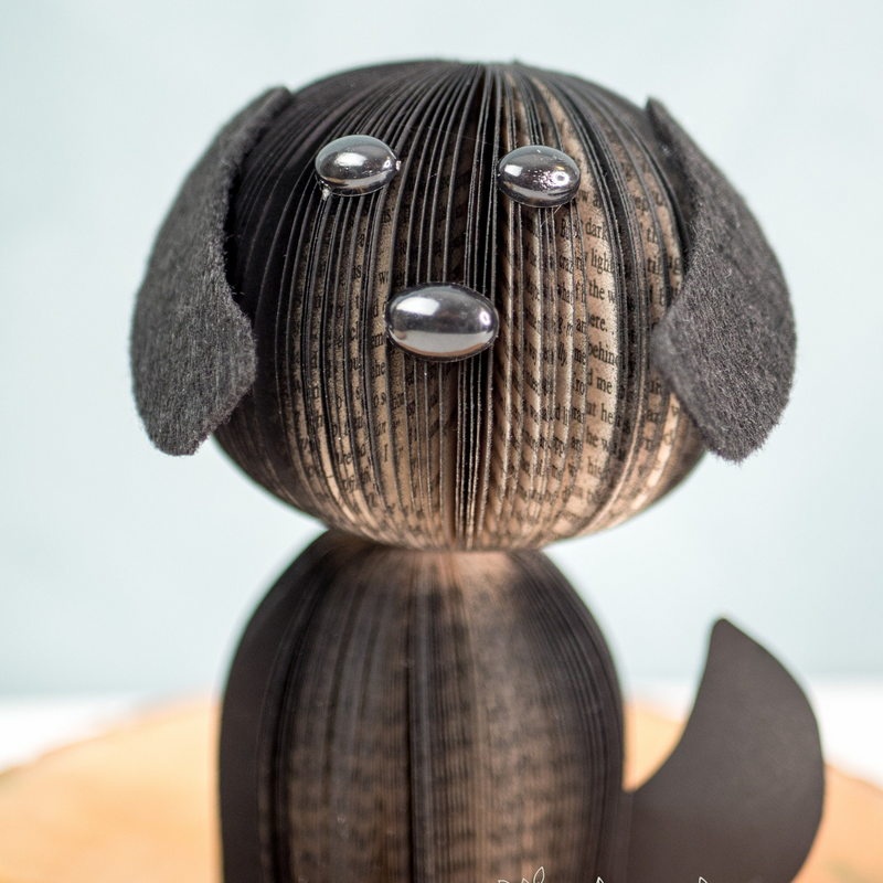 Black Book Dog-Dog Decor-Dog Lover Gift-Book Gift-Upcycled Decor-Cute Dog Gift-Christmas Gift under 30-Dog Desk Decor
