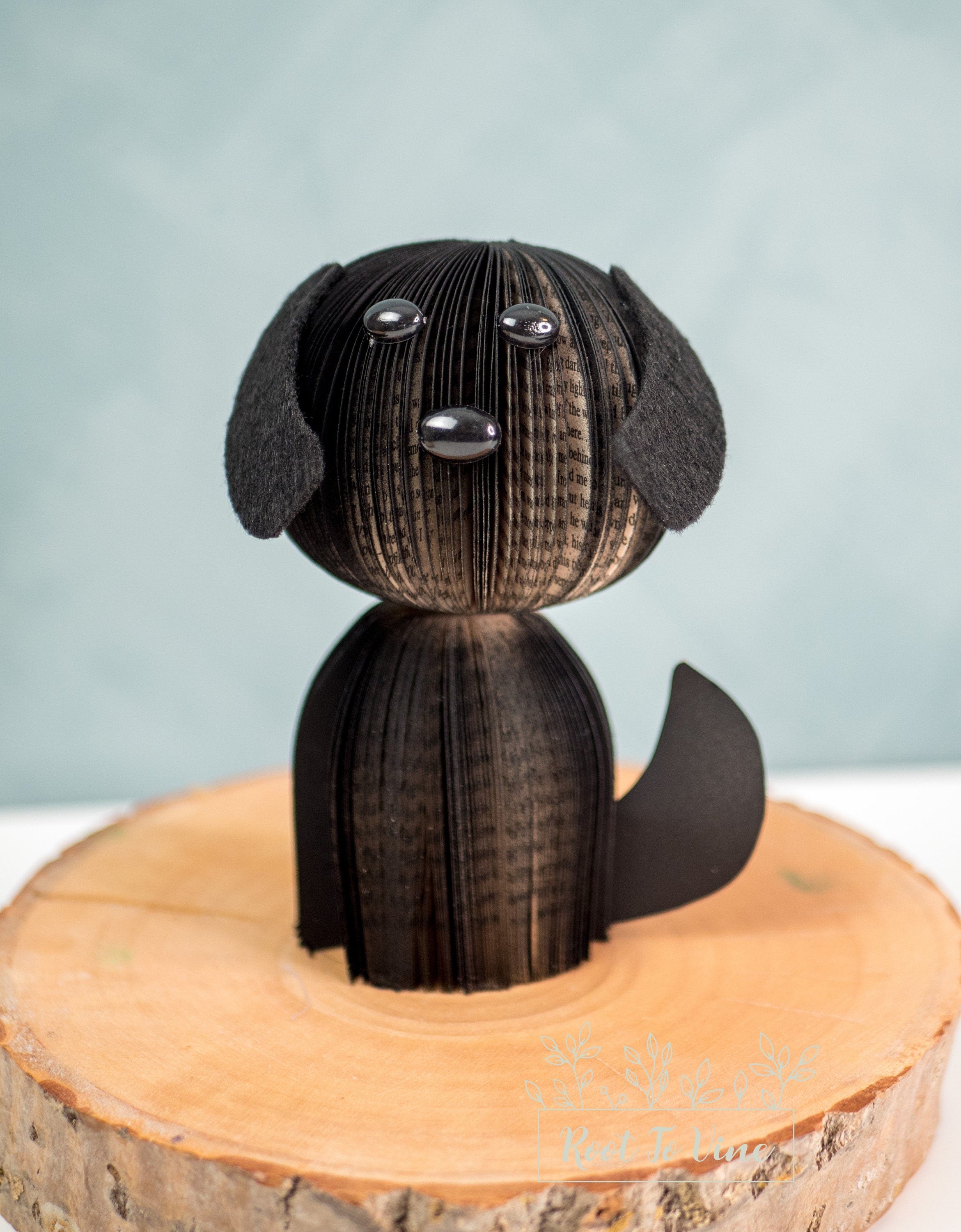Black Book Dog-Dog Decor-Dog Lover Gift-Book Gift-Upcycled Decor-Cute Dog Gift-Christmas Gift under 30-Dog Desk Decor
