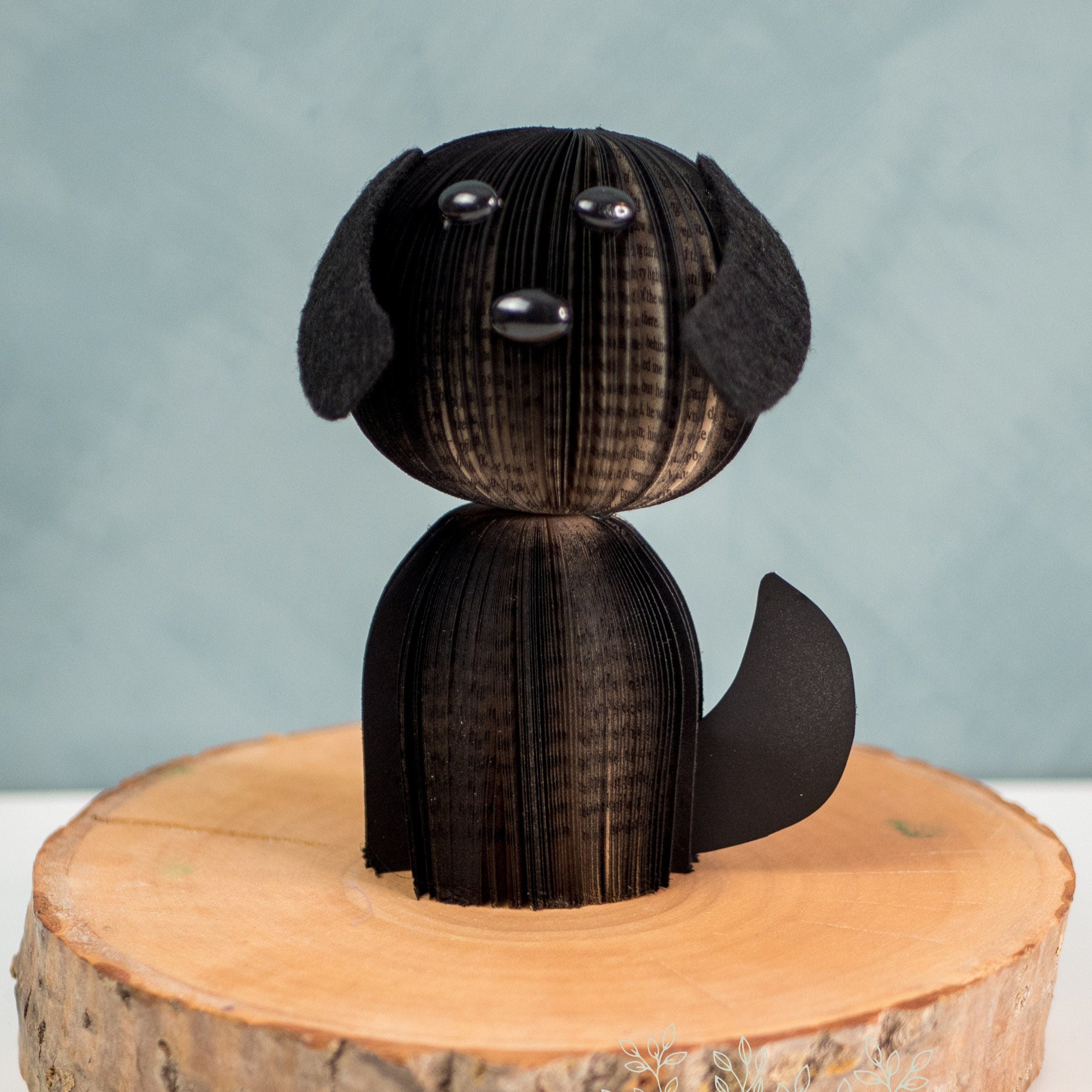 Black Book Dog-Dog Decor-Dog Lover Gift-Book Gift-Upcycled Decor-Cute Dog Gift-Christmas Gift under 30-Dog Desk Decor
