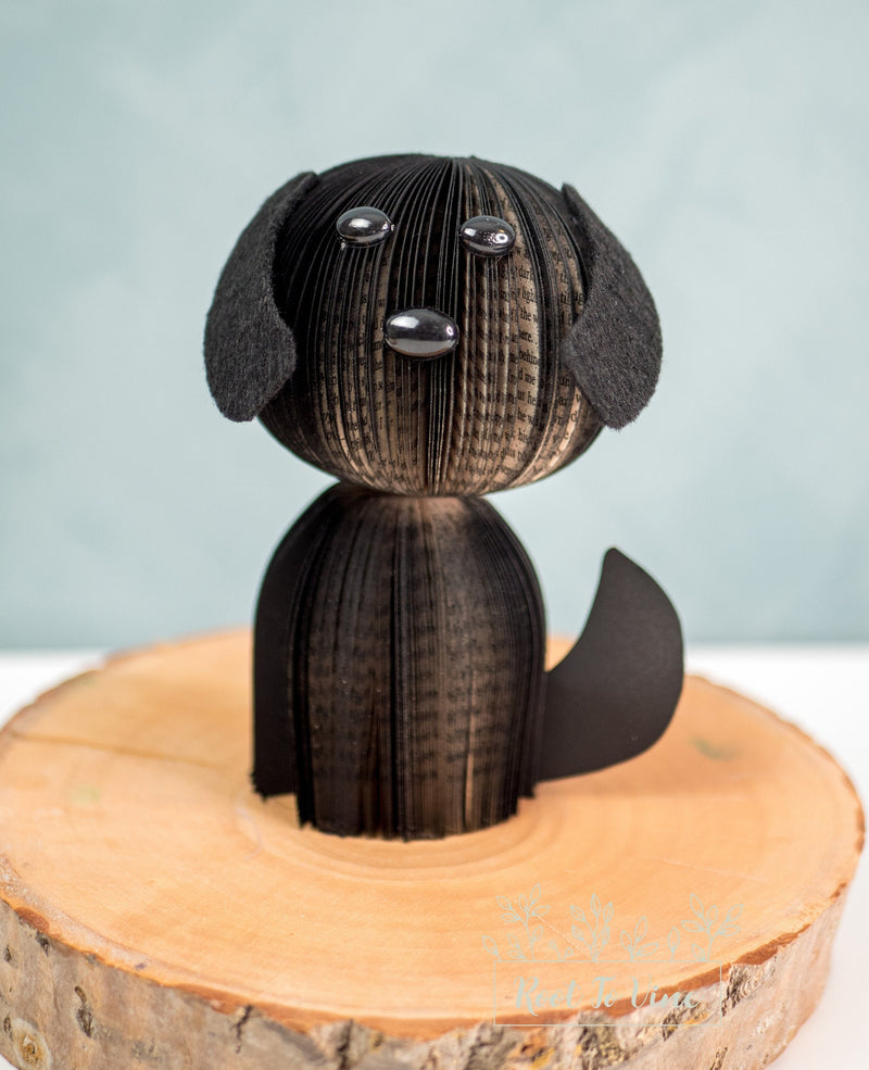 Black Book Dog-Dog Decor-Dog Lover Gift-Book Gift-Upcycled Decor-Cute Dog Gift-Christmas Gift under 30-Dog Desk Decor
