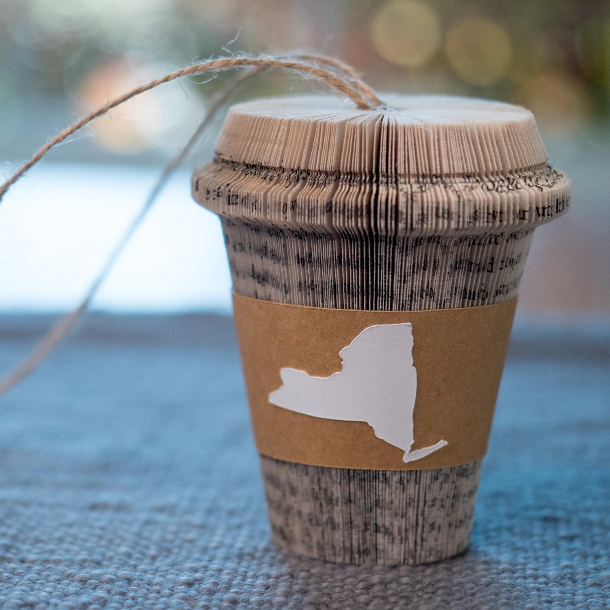 Coffee Ornament Personalized State Christmas Ornament Book Lover Gifts Book Club Gifts under 30