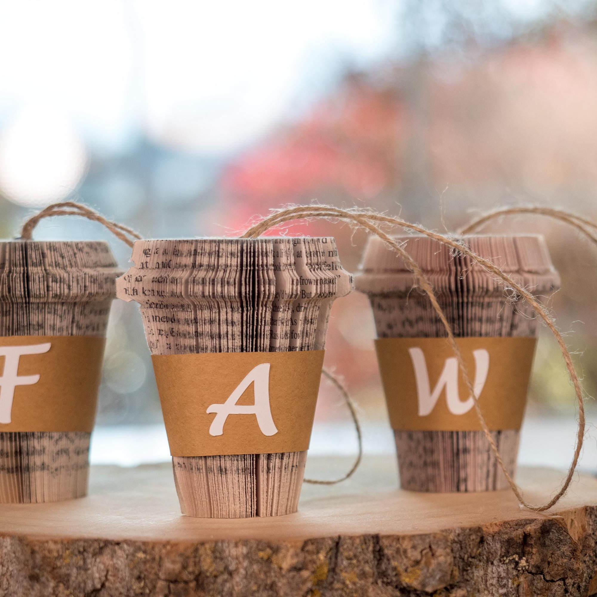 Coffee Ornament Personalized Initial Letter