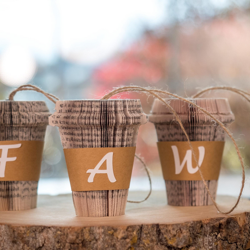 Coffee Ornament Personalized Initial Letter