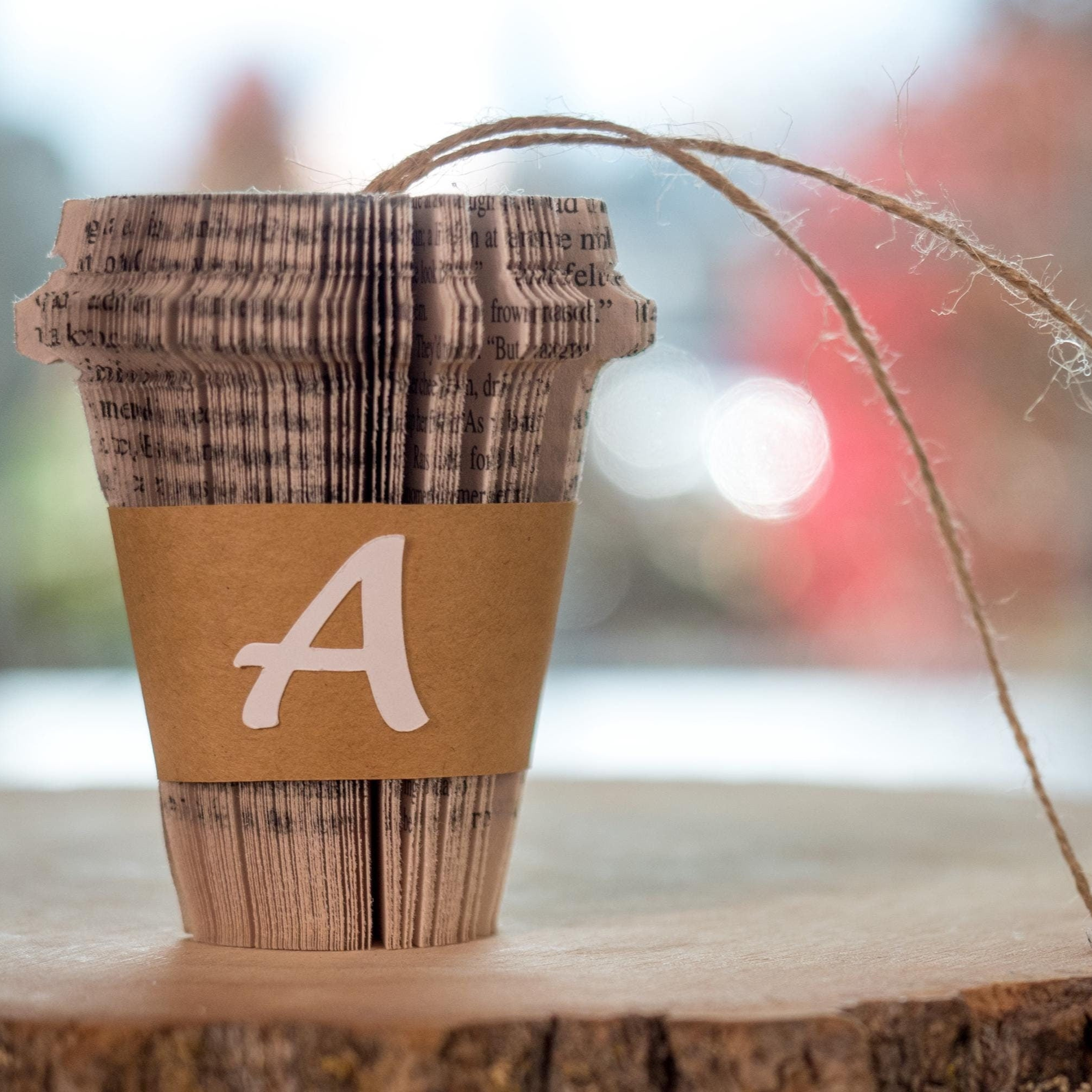 Coffee Ornament Personalized Initial Letter