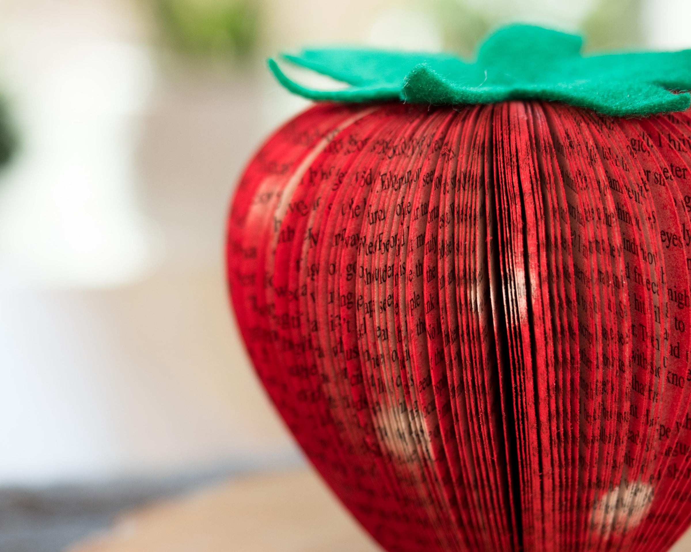 Strawberry Decor Bookish Gift Literary Lover Summer Fruit Paper Anniversary Strawberries Party Decor
