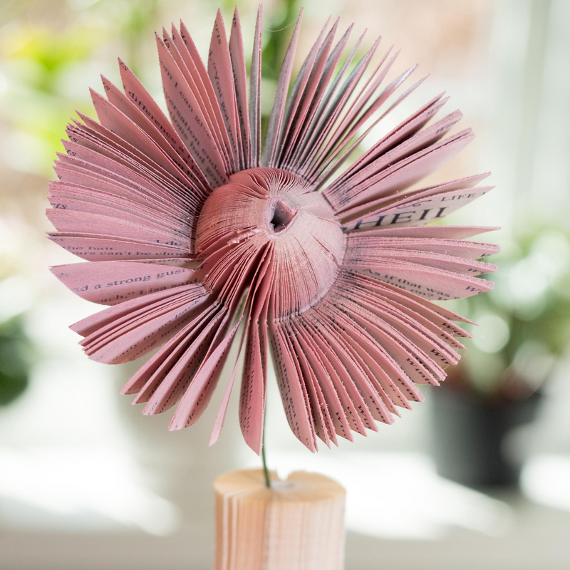 Wire Stem Flower Vase Gift for Book Worm Mothers Day 4th Anniversary Gift for Wife and Mom Book Decor Librarian Gift for Flower Lovers