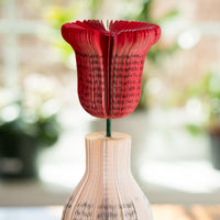 Bell Flower Vase Gift for Book Worm Mothers Day 4th Anniversary Gift for Wife and Mom Book Decor Librarian Gift for Flower Lovers